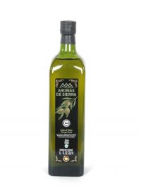 Huile d'olive Extra Vierge Aromas de Sierra en bouteille de verre de 1 L